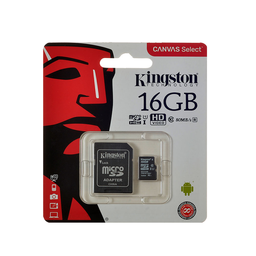 Memoria Microsd Kingston SDCS/16GB con Adaptador