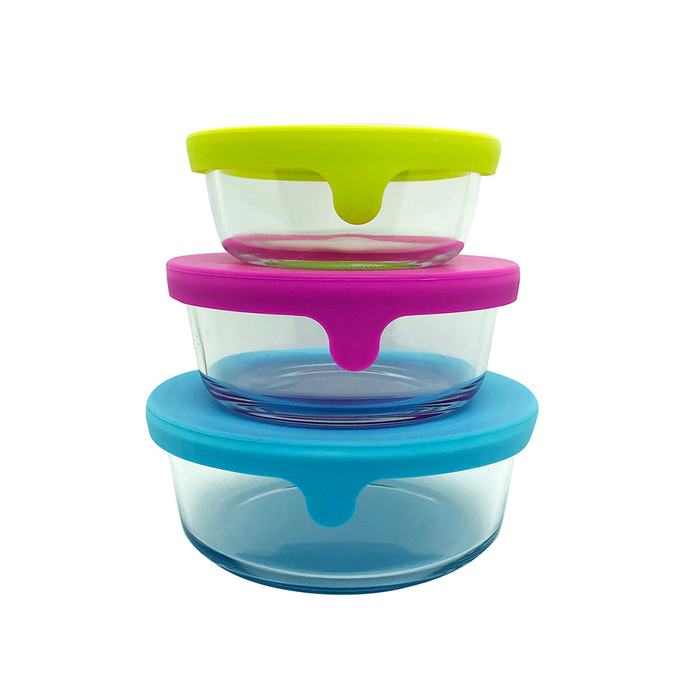 Set de bowls con tapa de silicona multifunción