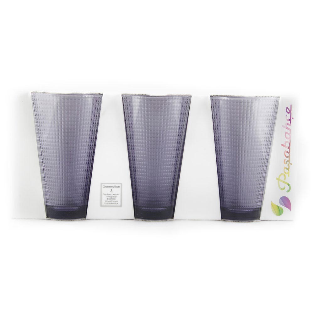 Vasos de Vidrio por 3 Piezas Purpura