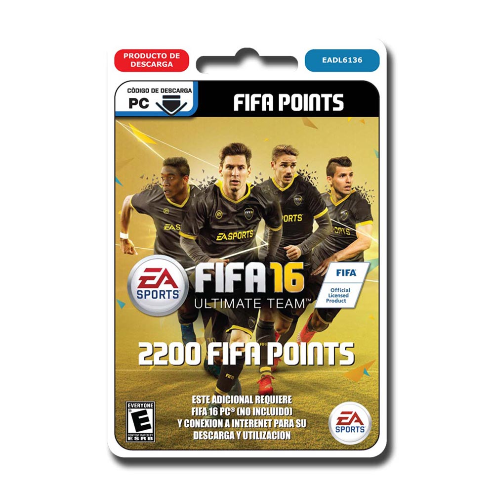 JUEGO PARA PC FIFA 16 ULTIMATE TEAM 2200 POINTS DESCARGABLE