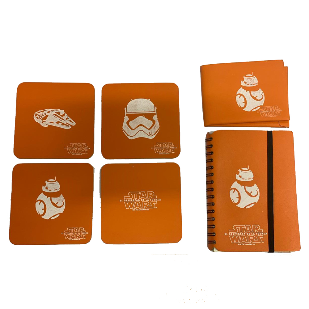 Kit De Billetera Con Accesorios Star Wars Naranja